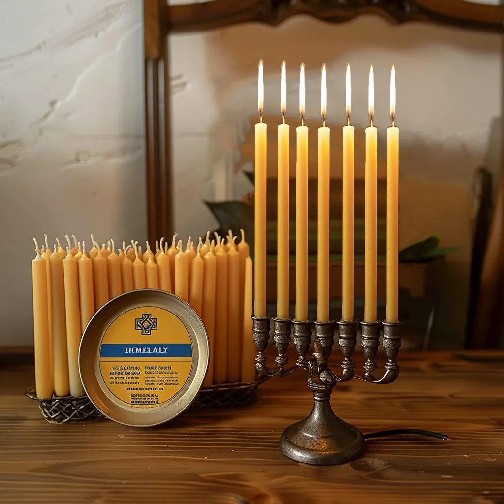 Thin Taper Hanukkah Candles 25pc Beeswax Chanukah Birthday Party Centepiece
