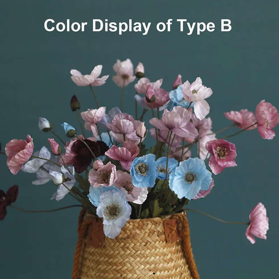 Thumbnail: Artificial Poppy Silk Flowers Long Stem Wedding DIY Party Bridal Bouquet Decor