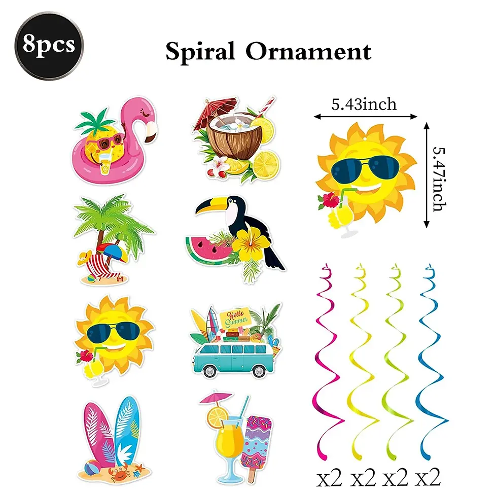 Thumbnail: Hawaiian Party Decorations Banner Balloons Pool Birthday Party Supplies