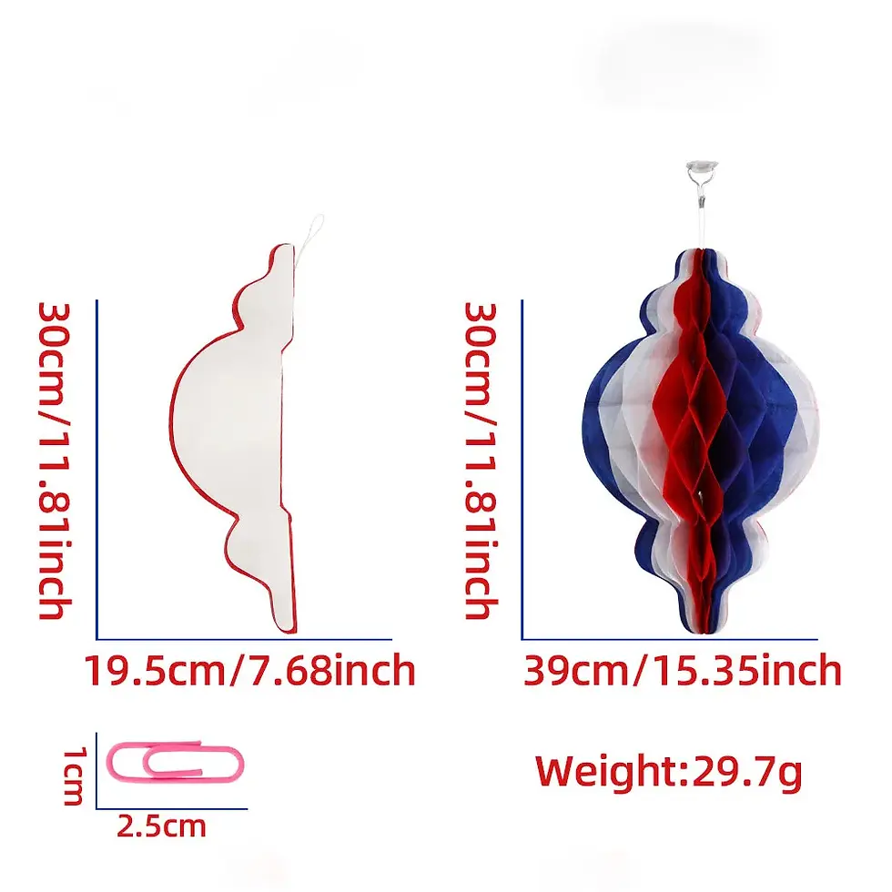 Thumbnail: Honeycomb Ball Pendant Patriotic Red White Blue Festival Holiday Party Decor