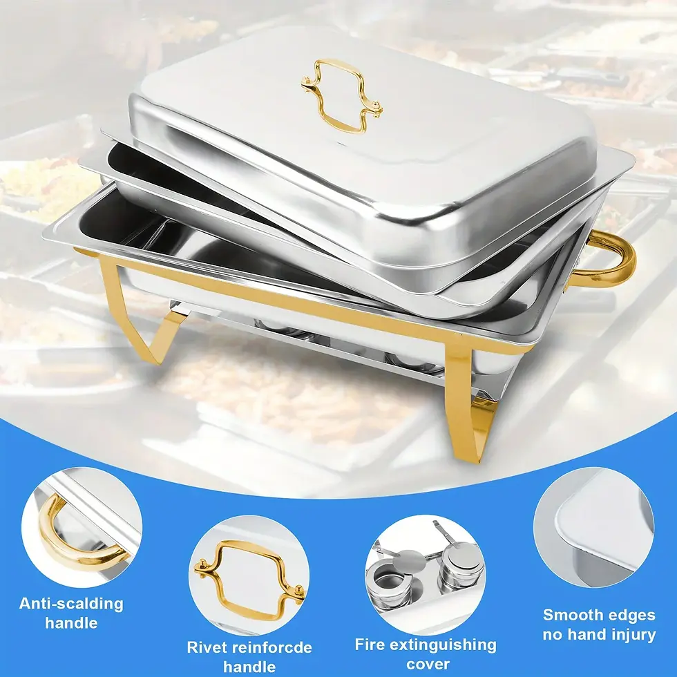 Thumbnail: 2/4 Pack 8QT Chafing Dish Buffet Set Stainless Steel Food Warmer Party Catering