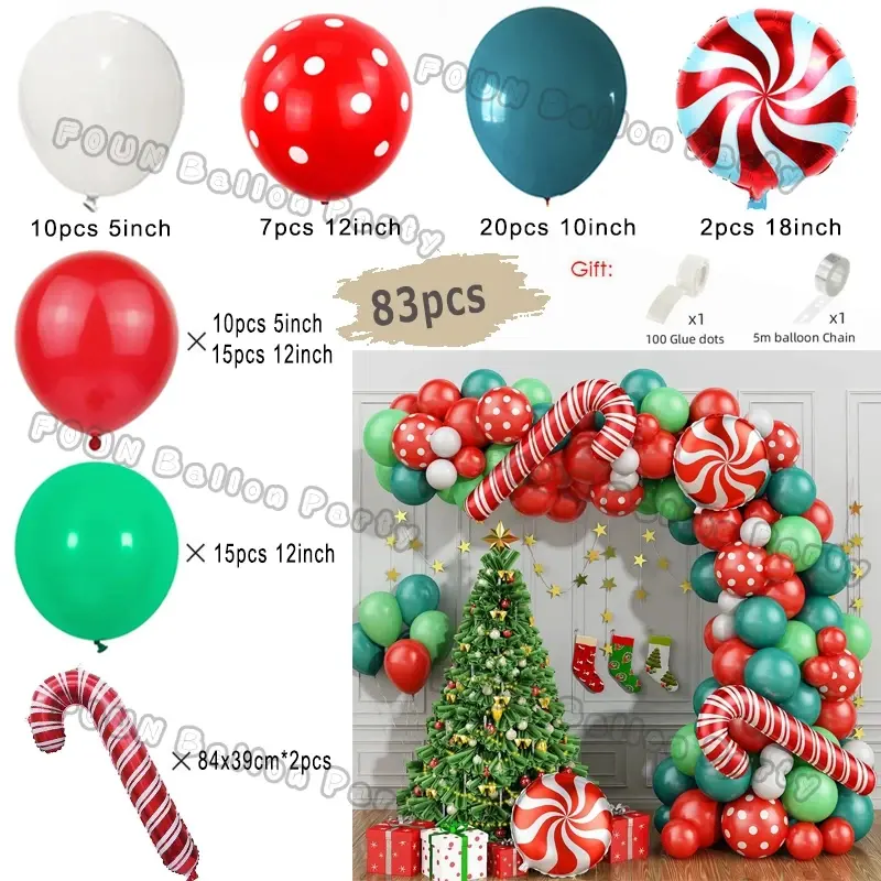 Thumbnail: Christmas Balloon Garland Arch Kit 50Pc Reindeer Santa Holiday Party Decorations