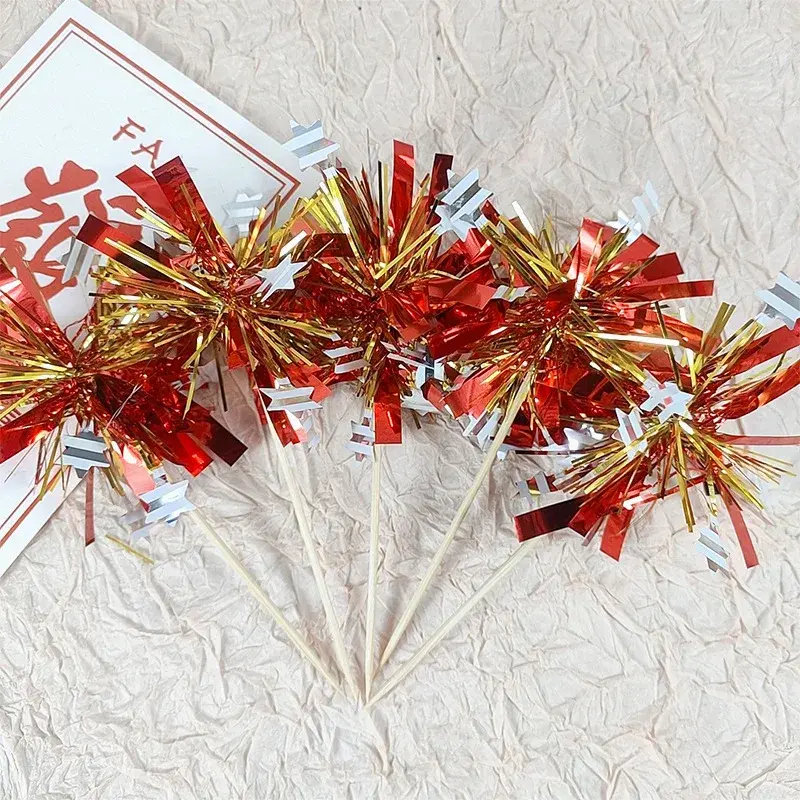 Thumbnail: Glitter Tassel Cake Topper 5/20Pc Wedding Christmas Birthday Party Shower Decor