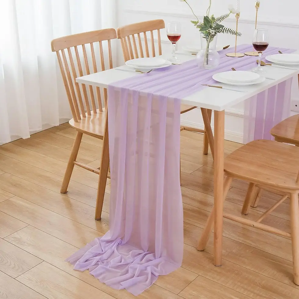Thumbnail: Chiffon Table Runner Boho Wedding Draping Decoration Birthday Party Table Decor