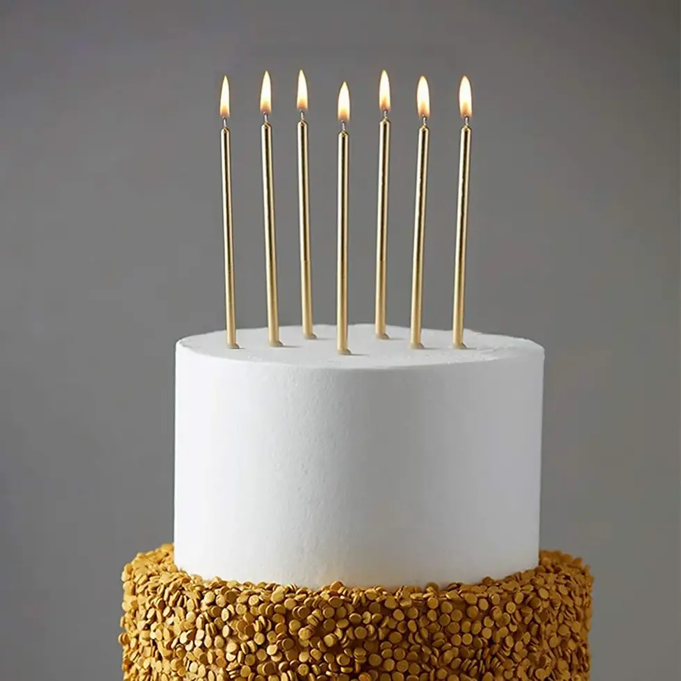 30pc Candles Long Metallic Birthday Party Celebration Candles Cake Cupcake Decor