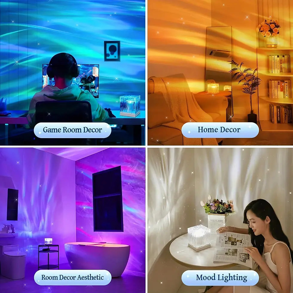 Thumbnail: Wave Projector Light 16Colors Remote LED Ocean Aurora Event Home Decoration Gift