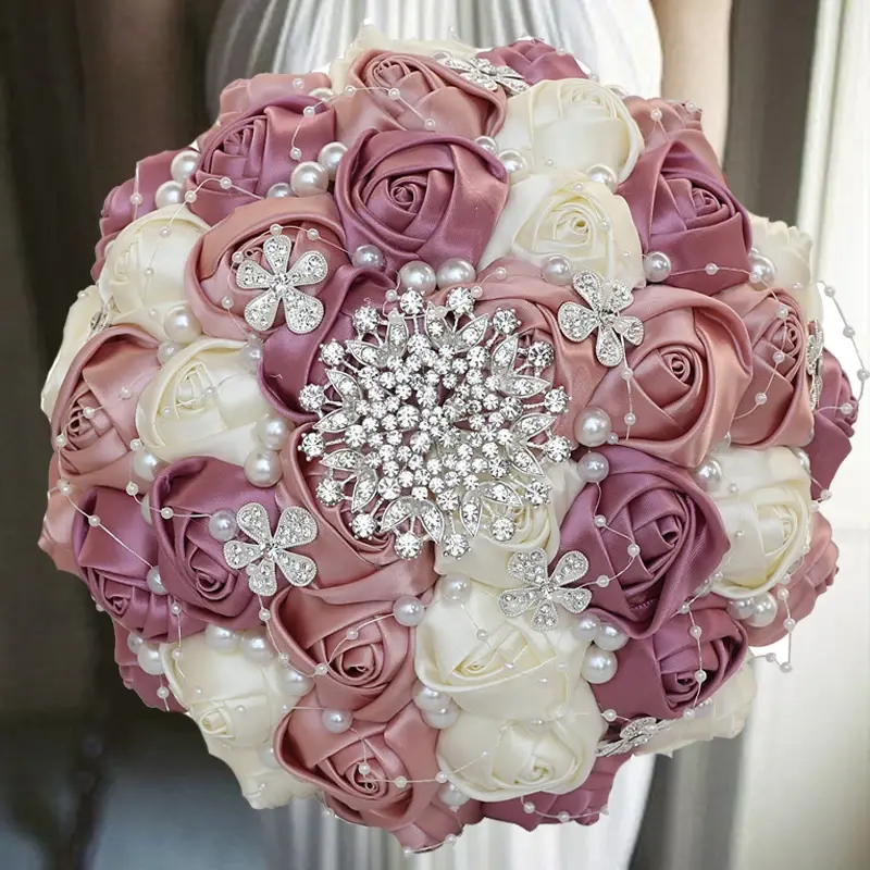 Thumbnail: 1pc Wedding Bouquet Small Pearl Bridal Party Bridesmaids Flowers Favors