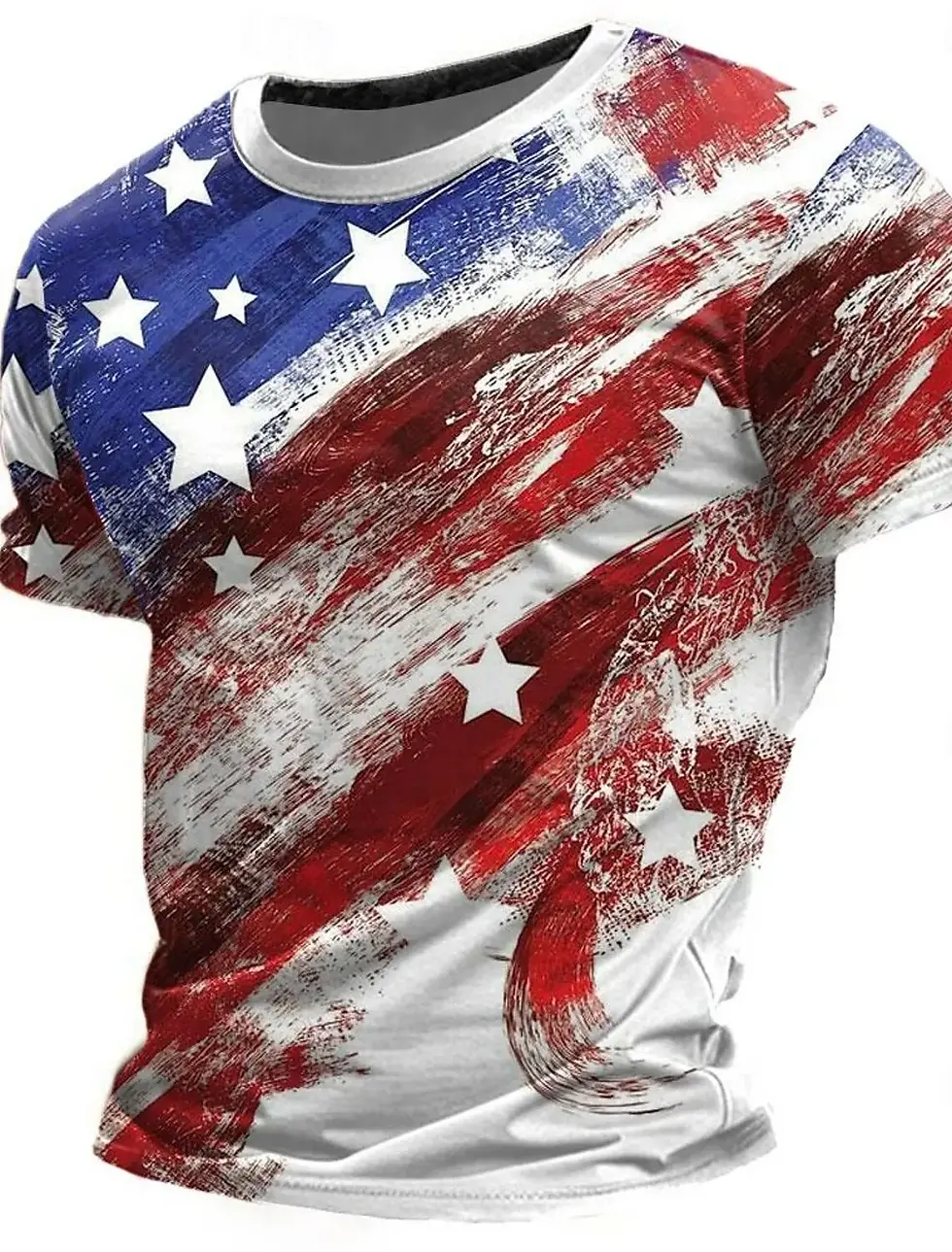 Thumbnail: Pariotic American Flag Men's 3D Tee Shirt Crew Neck Short Sleeve