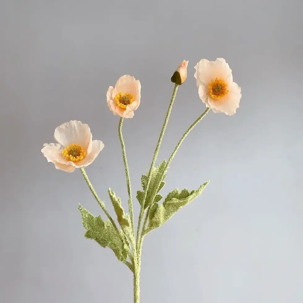 Thumbnail: Artificial Poppy Silk Flowers Long Stem Wedding DIY Party Bridal Bouquet Decor