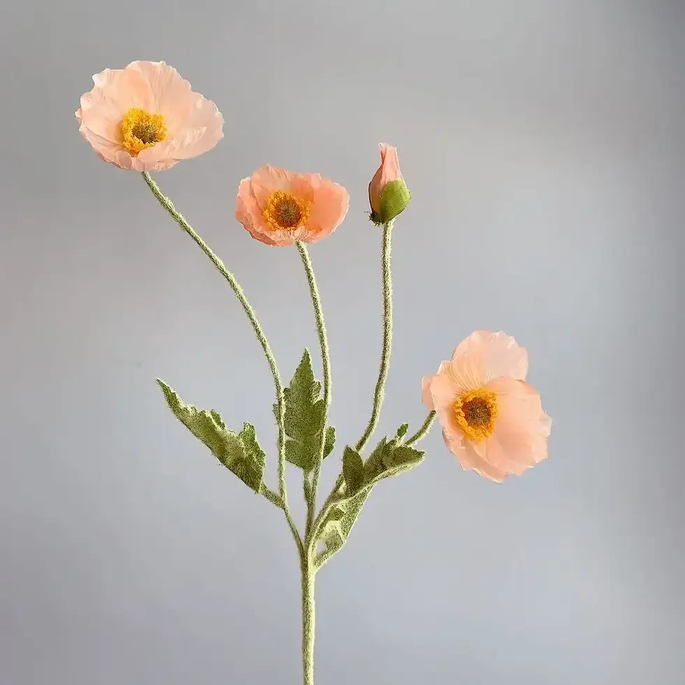 Thumbnail: Artificial Poppy Silk Flowers Long Stem Wedding DIY Party Bridal Bouquet Decor