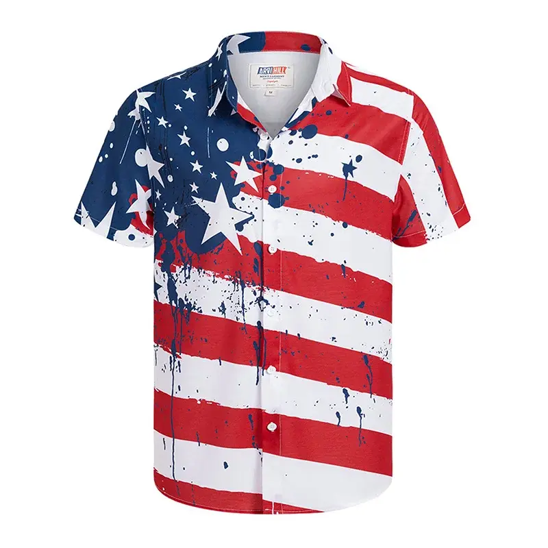 Thumbnail: America Flag Graphic Shirts Men 3D Patriotic Memorial Independence Veterans