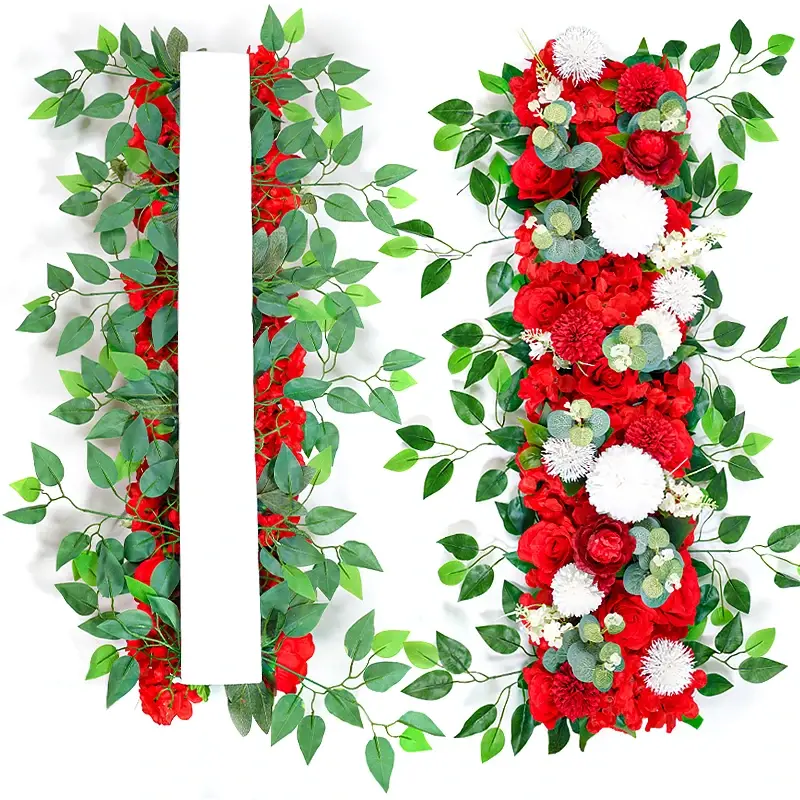Thumbnail: 100cm Rose Artificial Flower Row Wedding Centerpiece Flowers Backdrop Decor