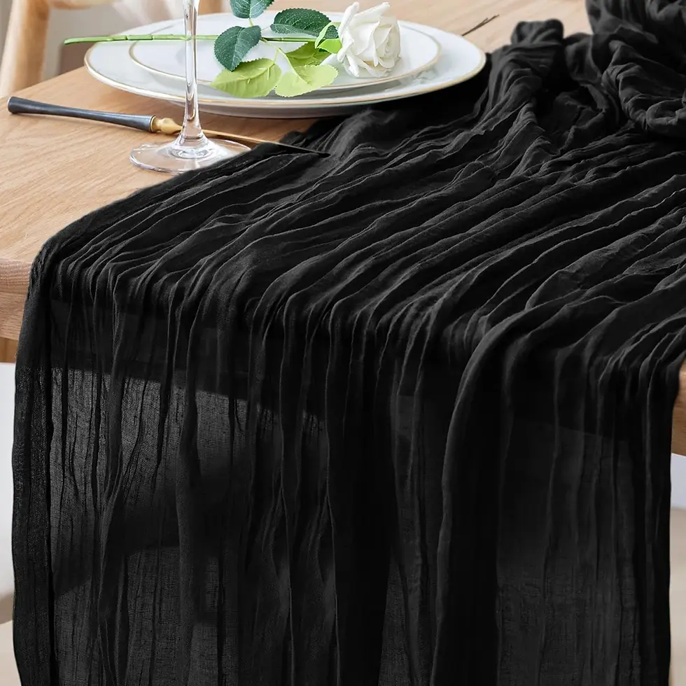 Thumbnail: Boho Cheesecloth Table Runner Wedding Bridal Shower Graduation Birthday Party