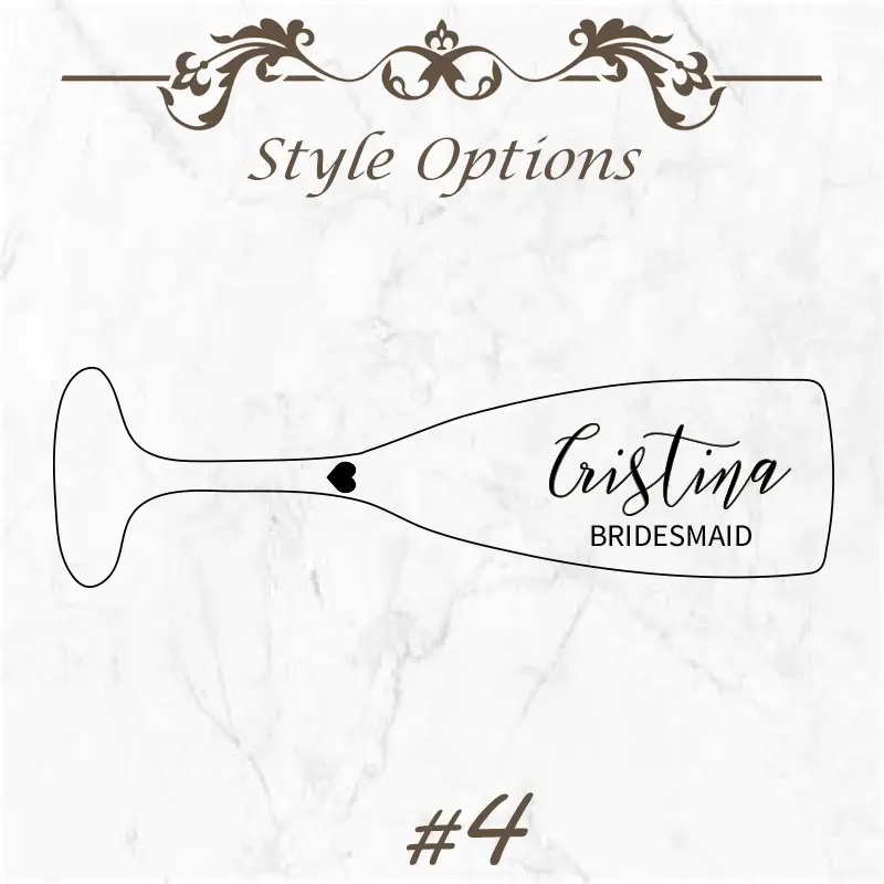 Thumbnail: Personalized Chamagne Wine Flute Custom Bridesmaid Party Bride Holiday Gifts