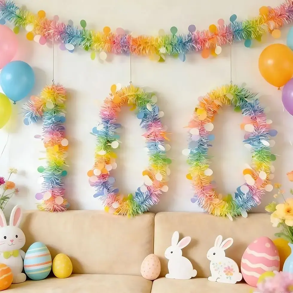 Easter Garland 2m Tinsel Festival Holiday Celebration Decoration DIY