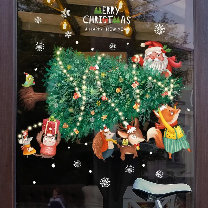 Thumbnail: Christmas Window Decal Wall Stickers Decorations Holiday Celebration Supplies