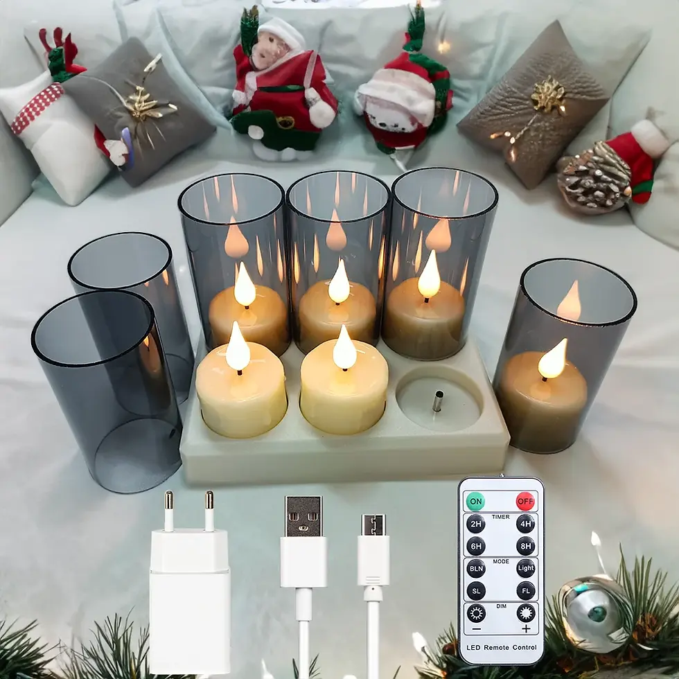 Thumbnail: Rechargeable Candle LED Flameless Tea Light Remote Control Timer Home Party Gift