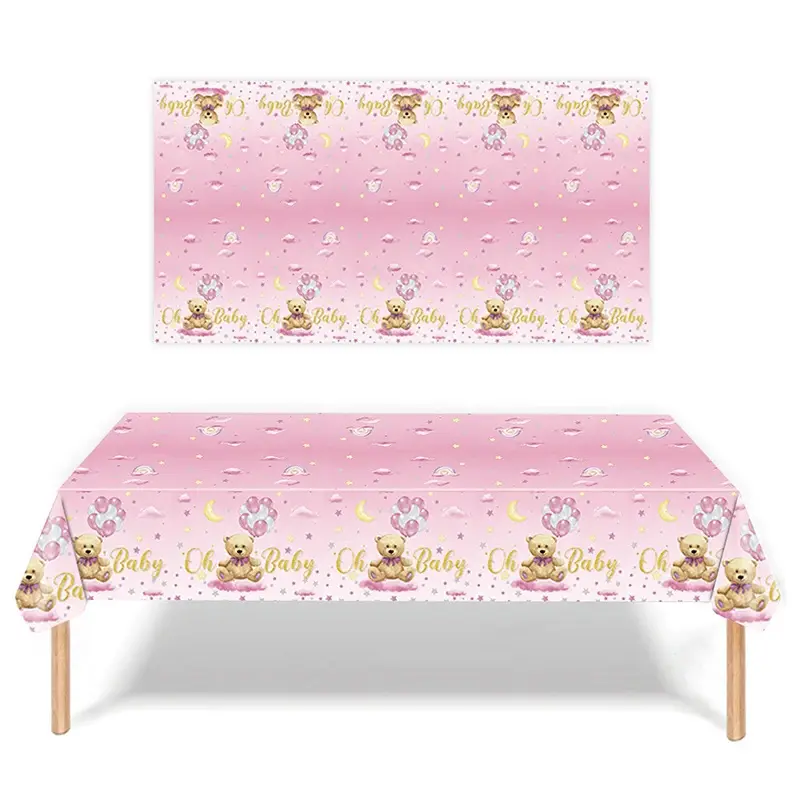 Thumbnail: Oh Baby Bear Rectangle Disposable Tablecloths Baby Shower Party Decorations