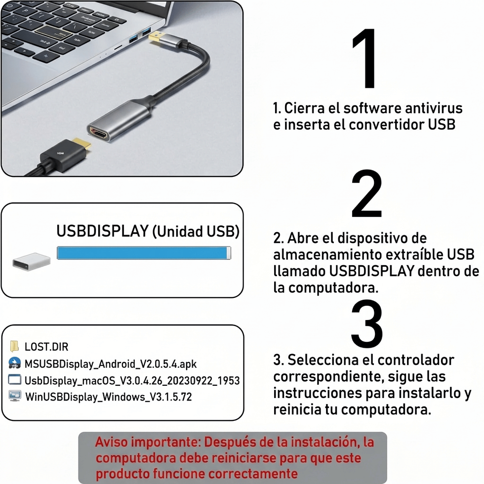 Miniatura: Adaptador Usb 3.0 A Hdmi 1080p 60hz Tarjeta Video Externa