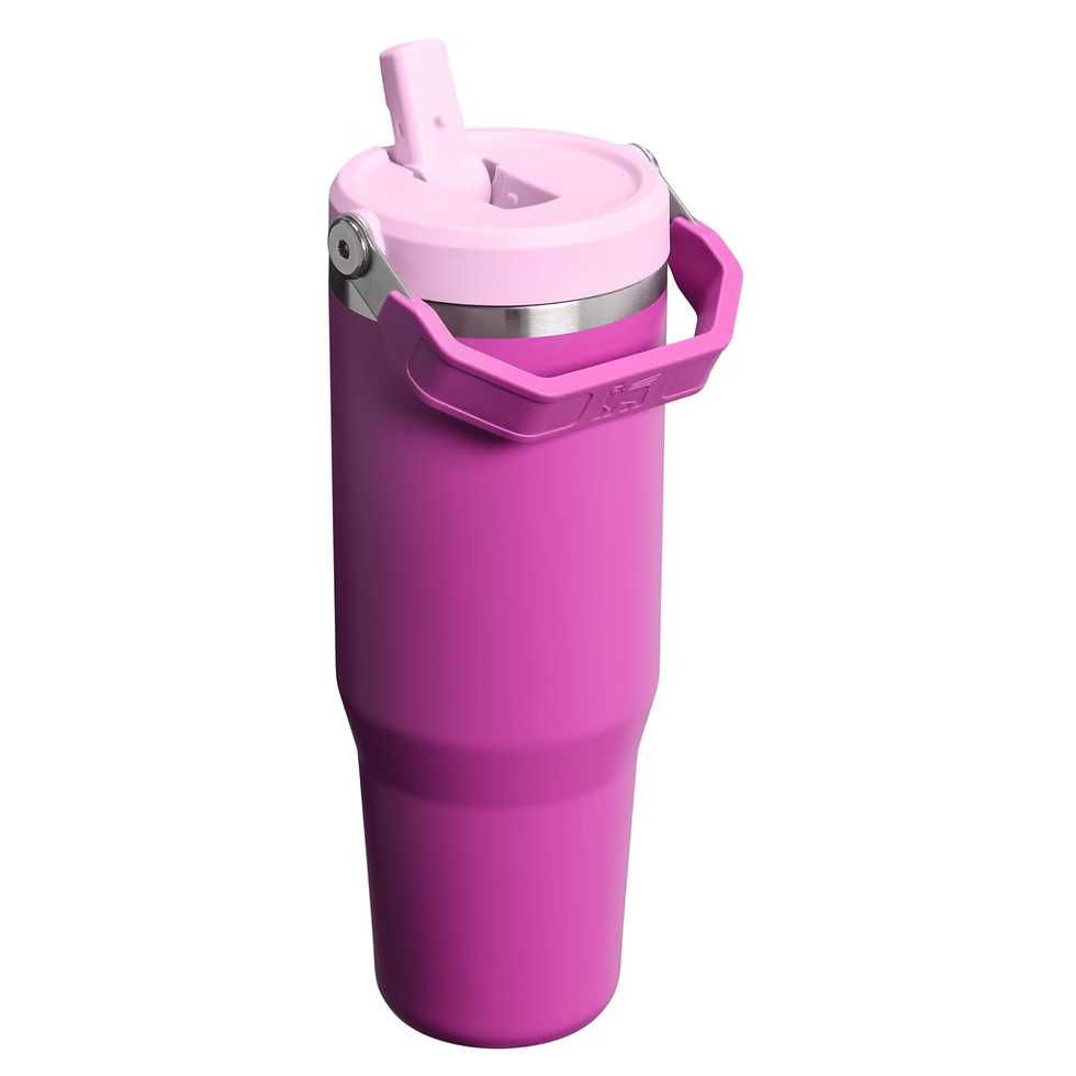 Miniatura: Termo IceFlow Flip Straw Acero Inoxidable Con Pitillo 30 Oz Fucsia