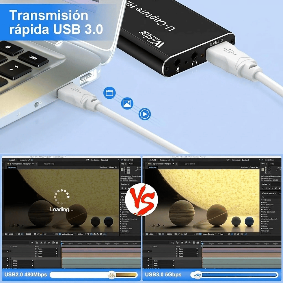 Miniatura: Capturadora de Video HDMI USB 3.0 1080p 60 FPS con Loop 4K