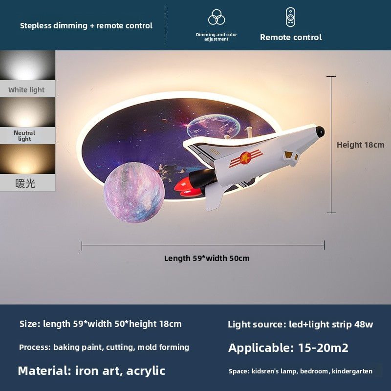 Thumbnail: Kids Space-Themed LED Ceiling Light