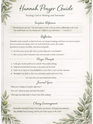 Hannah's Prayer Guide