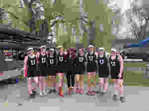 Kelci (2nd from left) with her Novice 8+ at Union College