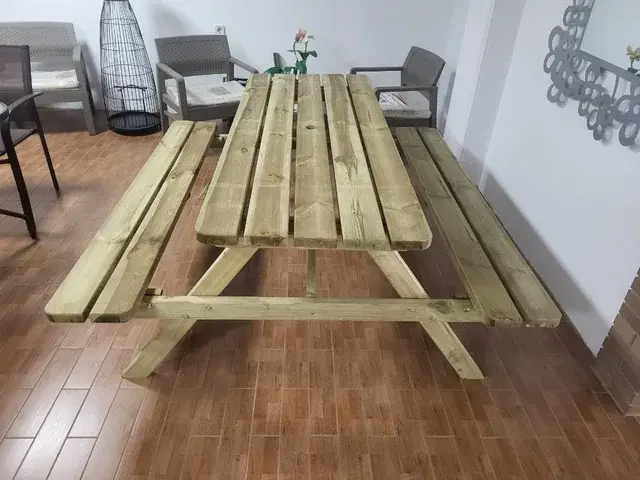 Taula de Picnic de Fusta Natural
