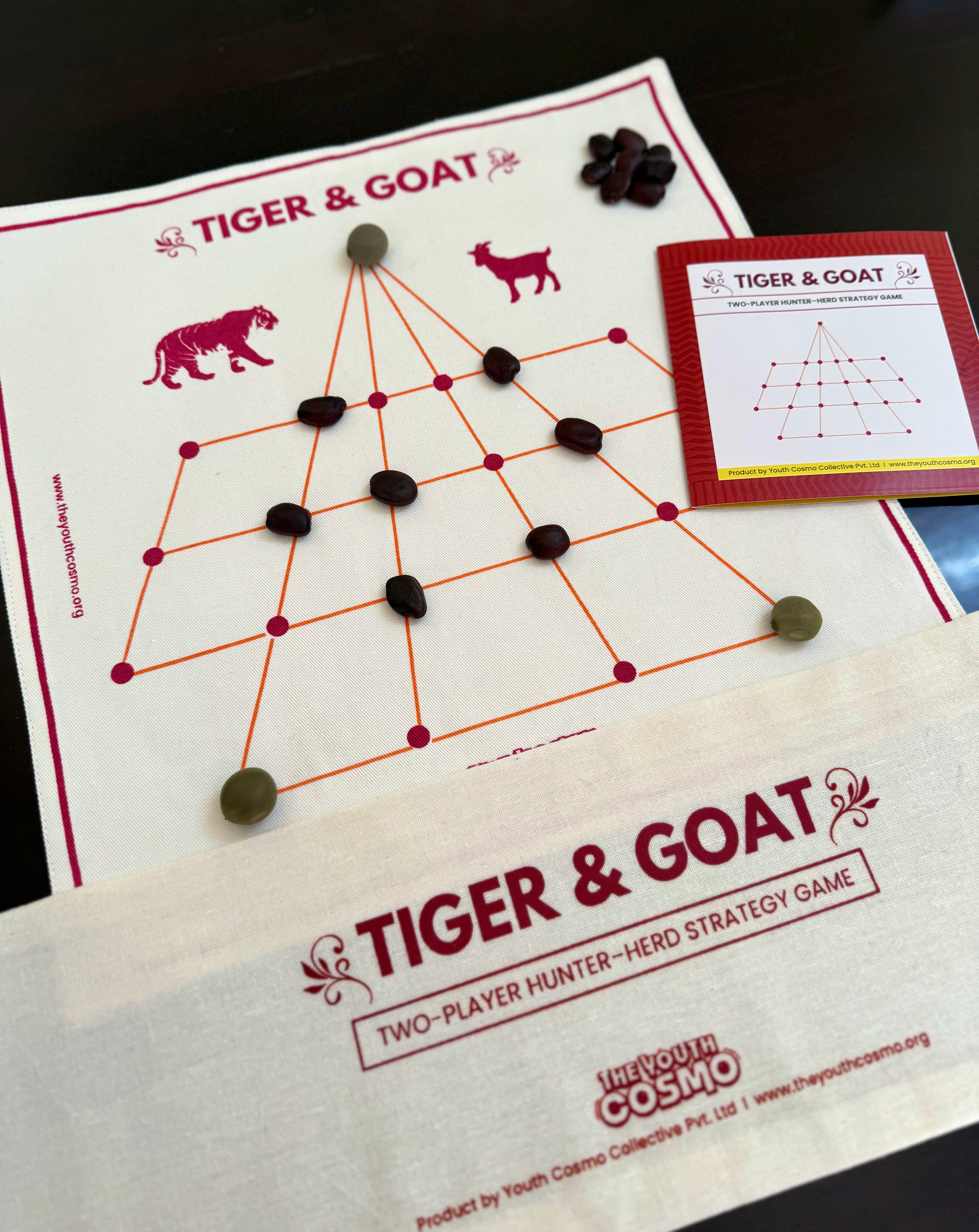 Tiger and Goat | Traditional Indian Board Game | Cloth