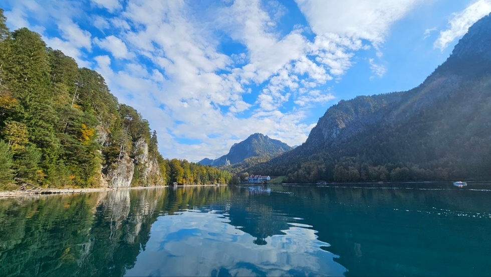 Clouds reflected in the Alpsee