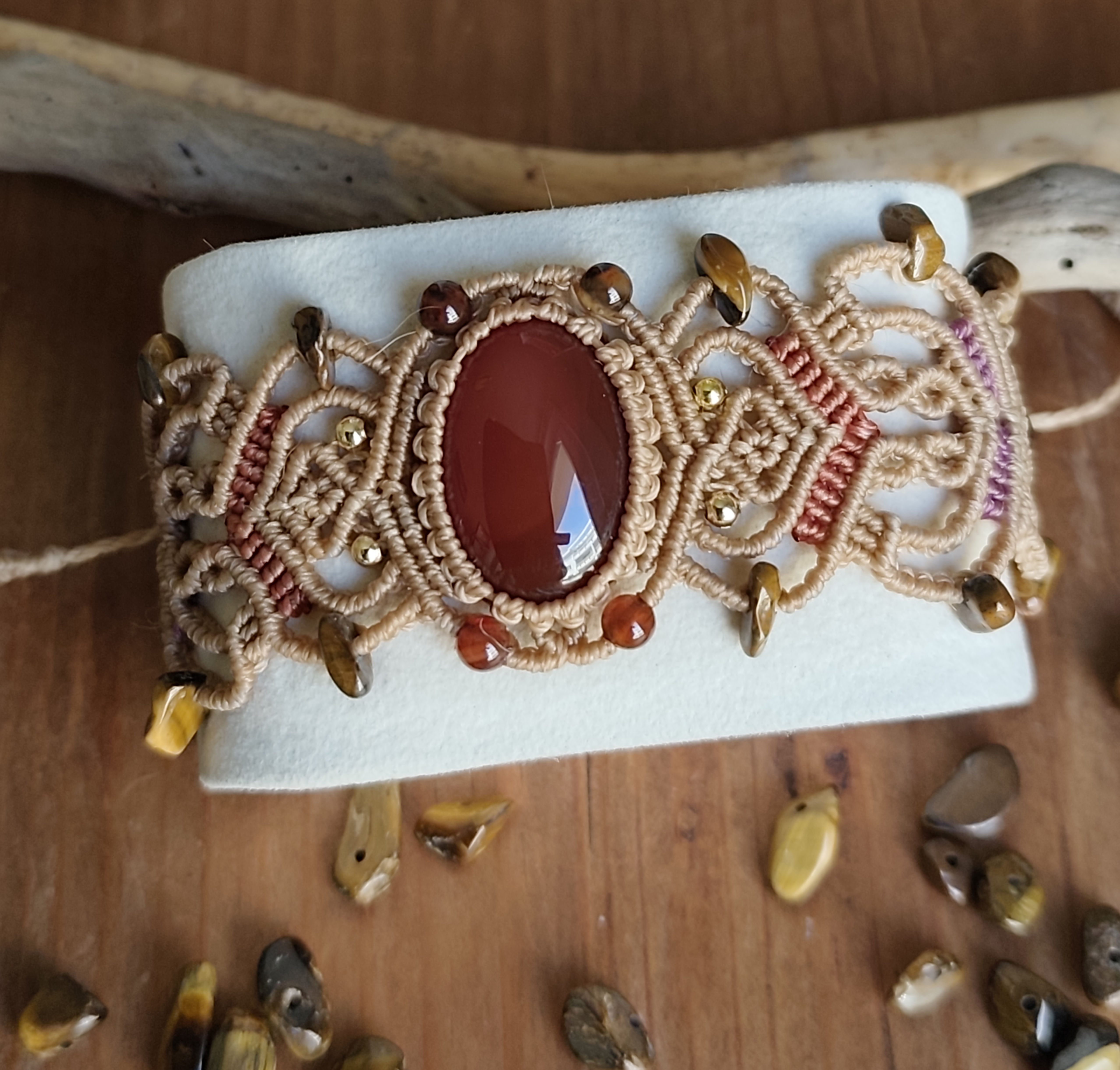 Manchette en micro -  macramé "BYZANCE"