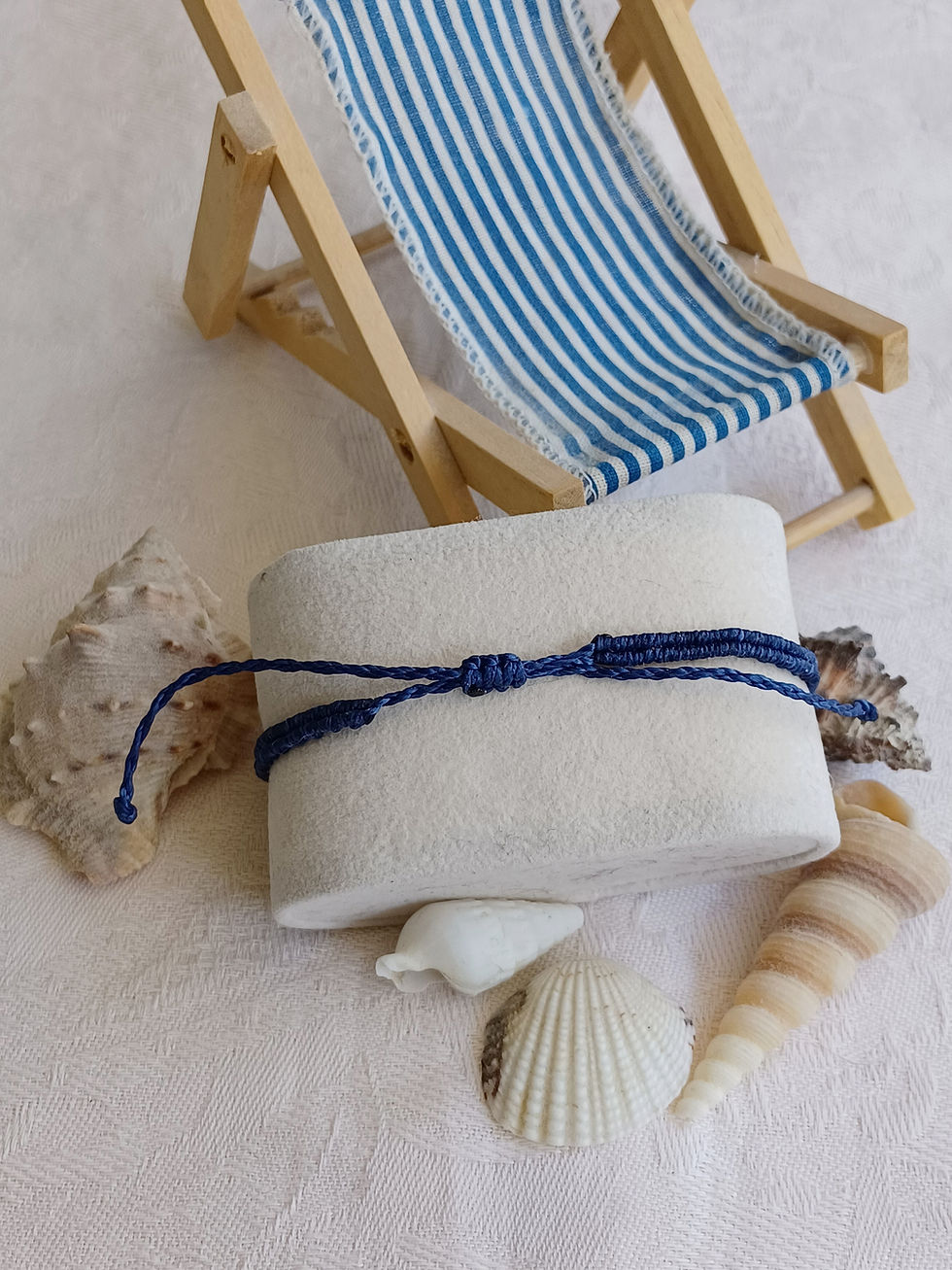 Miniature : Bracelet marin homme en micro-macramé couleur bleu marine