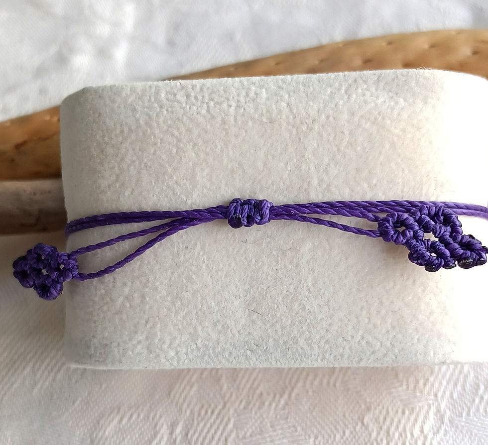 Miniature : bracelet connecteur en quartz cristal de roche colori violet