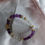 Miniature : Bracelet 17 CM. Perles naturelles améthyste et pierre de lune 6 MM
