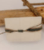 Miniature : bracelet homme  micro-macramé motif  biais vert militaire et taupe