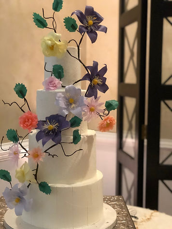 Gorgeous wafer paper wedding cake Roanoke VA Virginia The Maridor wedding venue wedding cake bakery wedding cake baker