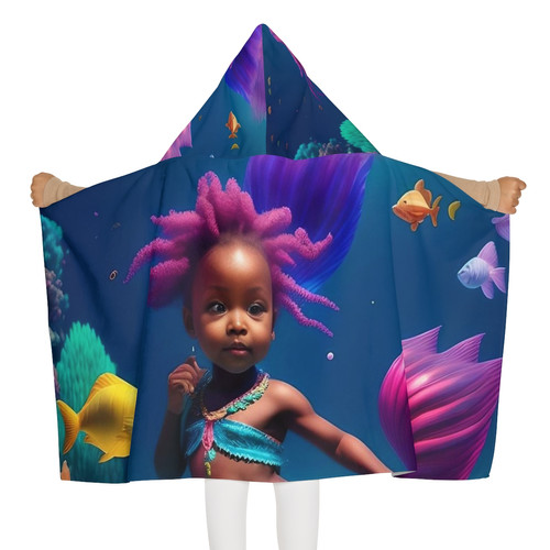 Youth Hooded Towel | Black Phoenix Mermaids