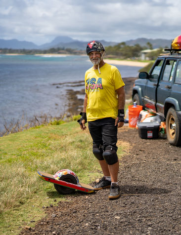 Luther in front of his car north of Kapa'a.