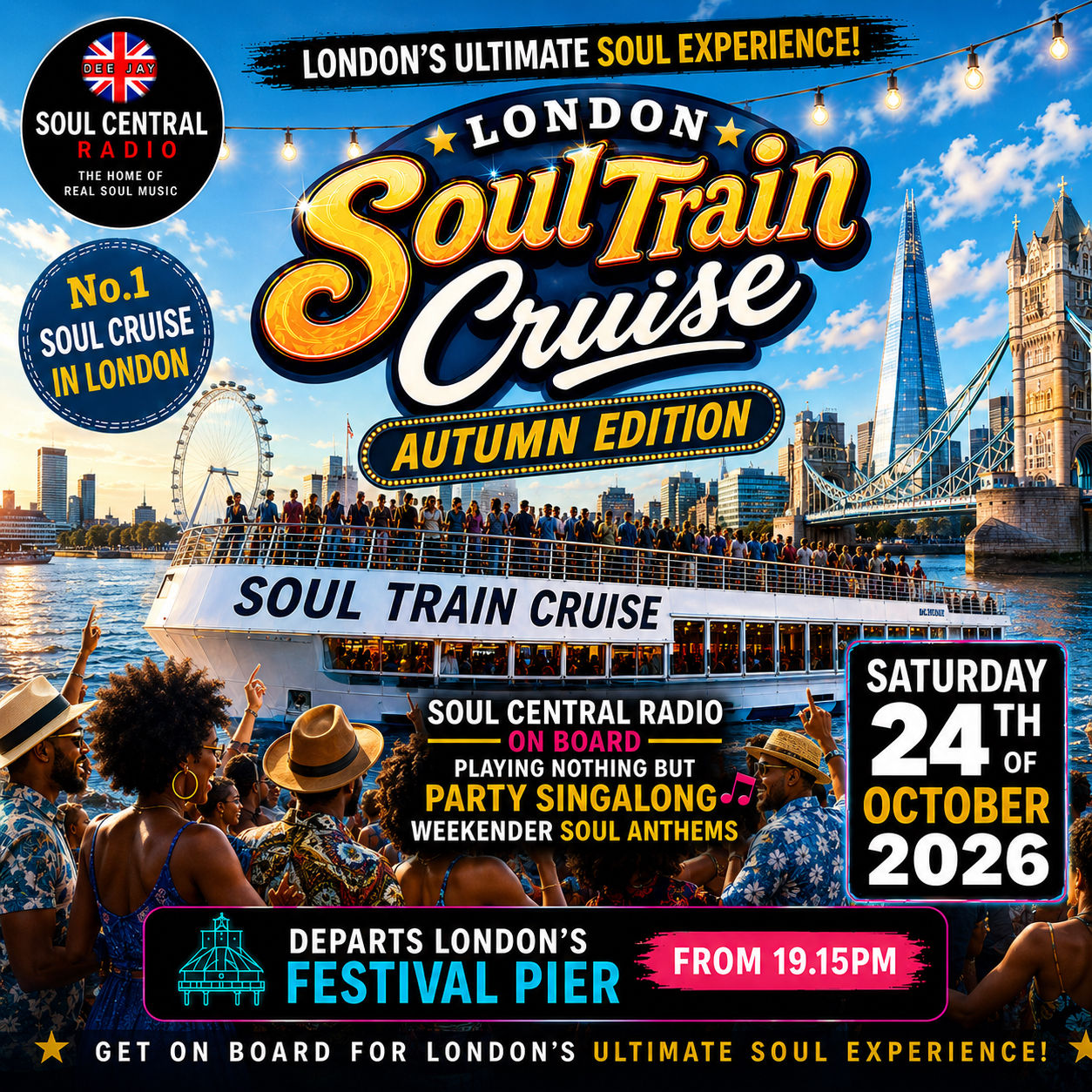 London Soul Train Cruise (Autumn Edition) Saturday 24th of October