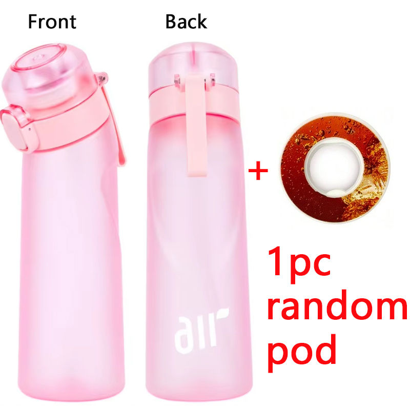 Miniatura: 1pc Air Water Bottle With 1pc Random Round Shape Flavor Pod Sports Straw Plastic