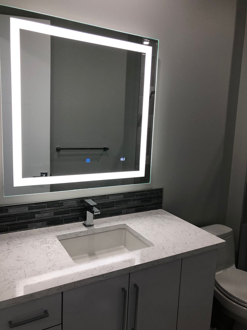 Thumbnail: LED Mirror 36"W x 36"H with Touch Sensor / Defogger / LED Clock