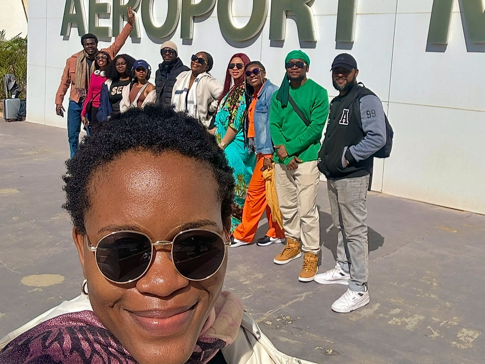 Travelwithauntie group at Marrakech airport