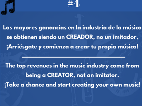 El dinero de verdad en la música está en ser un creador. 