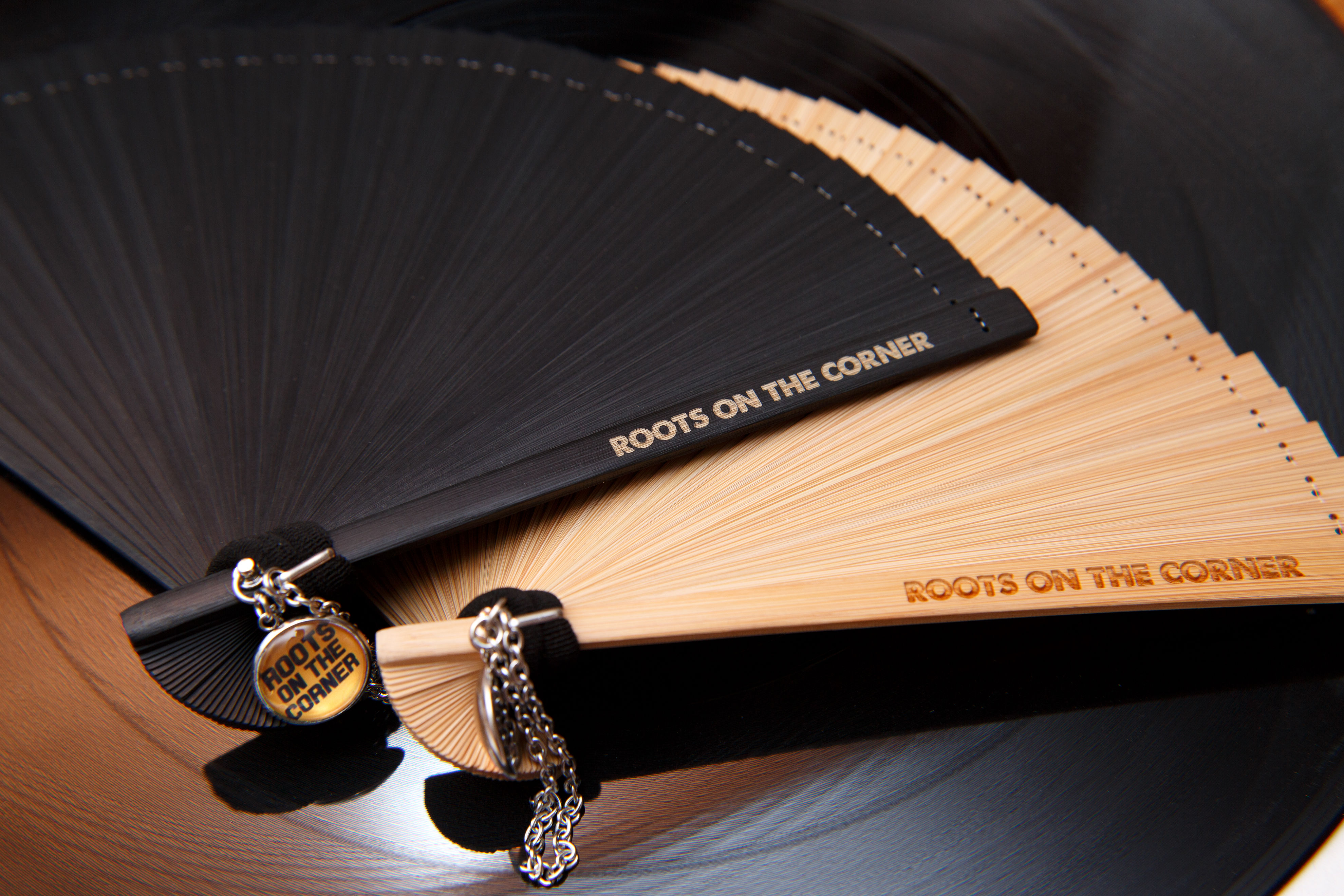 Ravers Fans. Engraved Natural Bamboo.