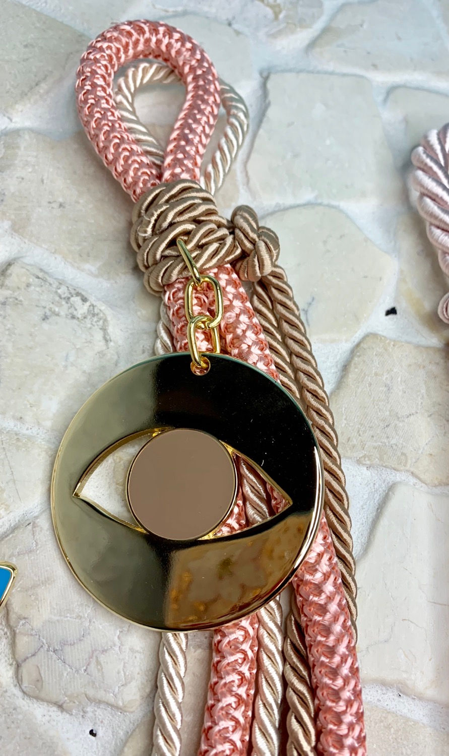 Pink & Gold Evil Eye Charm