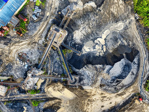 aerial view of a large mine