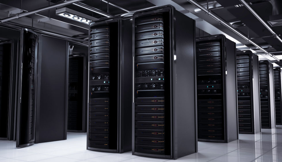 a room with multiple server towers in it - inside a data centre
