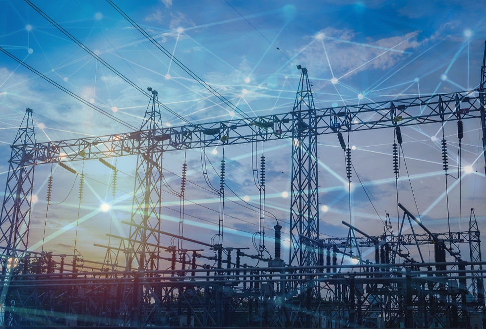 An electrical grid with an overlayed network graphic
