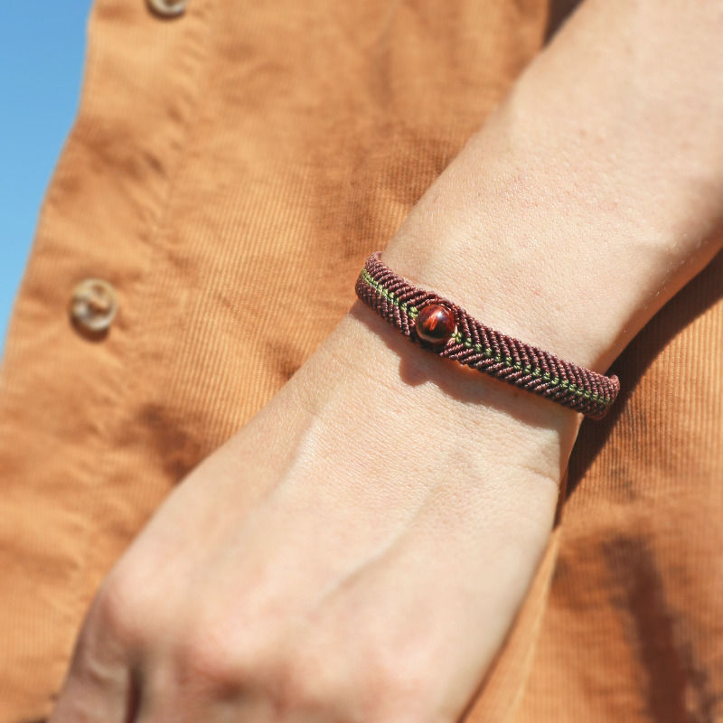 Miniaturbild: Armband „TIGER EYE“ // mahagoni - moosgrün